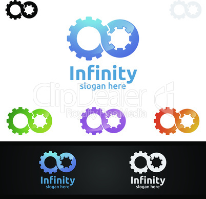 Infinity loop logo icon. Vector unlimited infinity, endless line shape sign