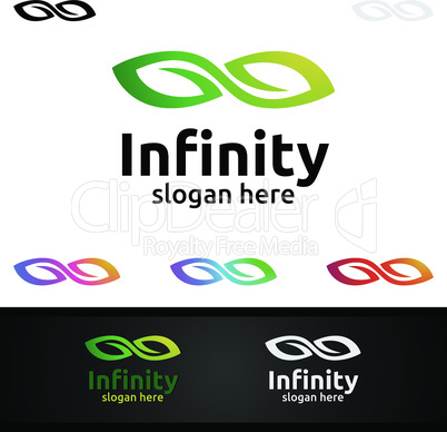 Infinity loop logo icon. Vector unlimited infinity, endless line shape sign