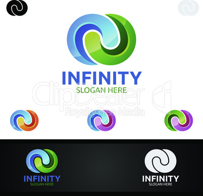 Infinity loop logo icon. Vector unlimited infinity, endless line shape sign