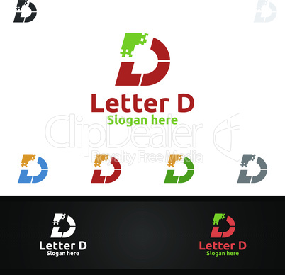 Letter D for Digital Vector Logo, Marketing, Financial, Advisor or Invest Design Icon