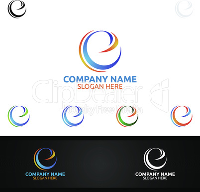 Letter E for Digital Vector Logo, Marketing, Financial, Advisor or Invest Design Icon