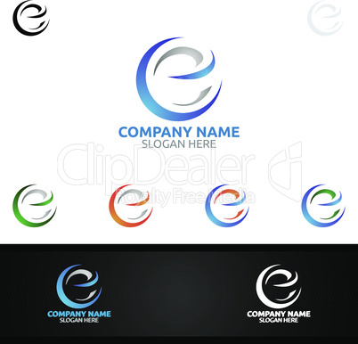 Letter E for Digital Vector Logo, Marketing, Financial, Advisor or Invest Design Icon