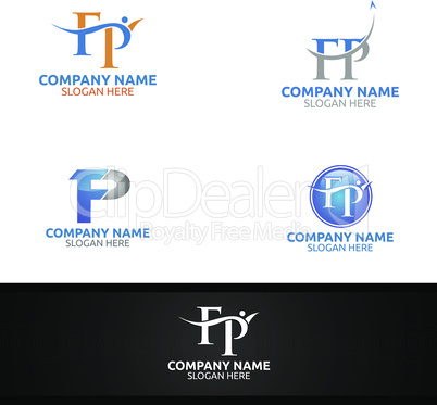 Letter F, P for Digital Vector Logo, Marketing, Financial, Advisor or Invest Design Icon