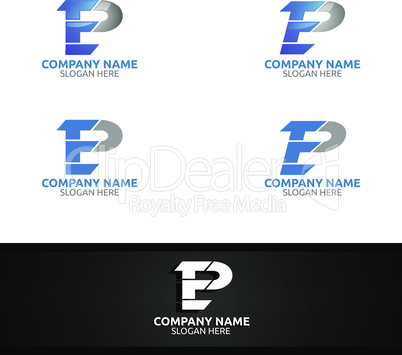 Letter E, P for Digital Vector Logo, Marketing, Financial, Advisor or Invest Design Icon