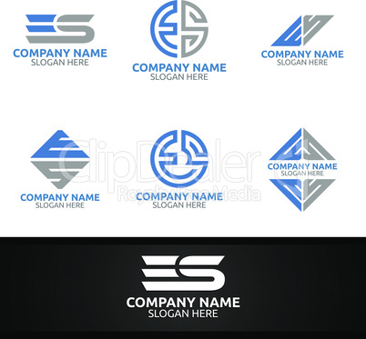 Letter E, S for Digital Vector Logo, Marketing, Financial, Advisor or Invest Design Icon