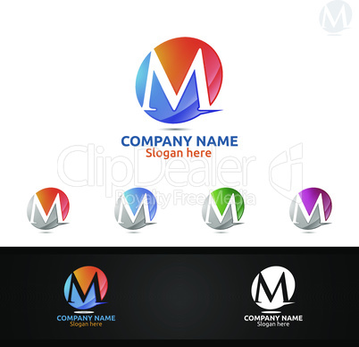 Letter M for Digital Logo, Marketing, Financial, Advisor or Invest Design Icon