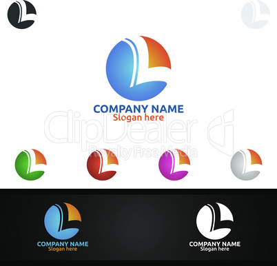 Letter L for Digital Logo, Marketing, Financial, Advisor or Invest Design Icon