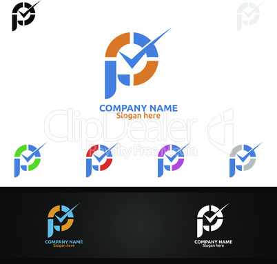 Letter P for Digital Logo, Marketing, Financial, Advisor or Invest Design Icon