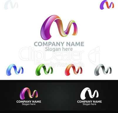 Letter M for Digital Logo, Marketing, Financial, Advisor or Invest Design Icon