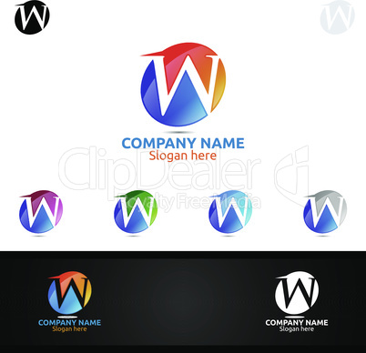 Letter W for Digital Logo, Marketing, Financial, Advisor or Invest Design Icon