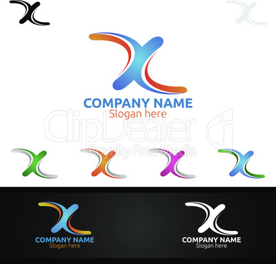 Letter X for Digital Logo, Marketing, Financial, Advisor or Invest Design