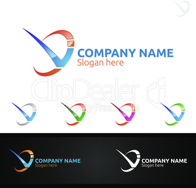 Letter V for Digital Logo, Marketing, Financial, Advisor or Invest Design