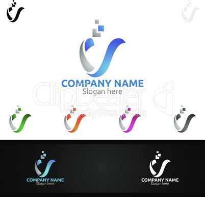 Letter V for Digital Logo, Marketing, Financial, Advisor or Invest Design