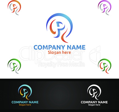 Letter P for Digital Logo, Marketing, Financial, Advisor or Invest Design