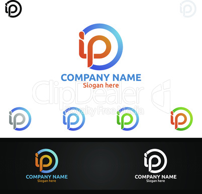 Letter I, P, I and P for Digital Logo, Marketing, Financial, Advisor or Invest Design