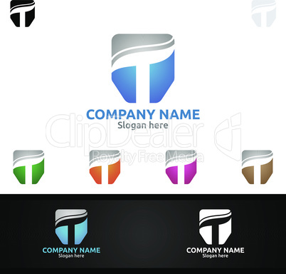 Letter T for Digital Logo, Marketing, Financial, Advisor or Invest Design