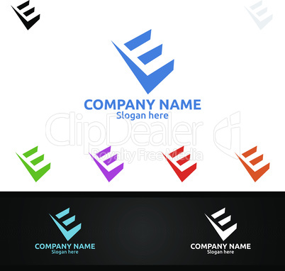 Letter E for Digital Logo, Marketing, Financial, Advisor or Invest Design