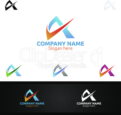 Letter A for Digital Logo, Marketing, Financial, Advisor or Invest Design Icon