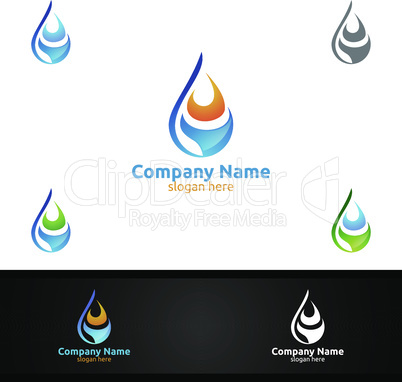 water Drop vector logo design template.Ecology Clean water, filtration Concept