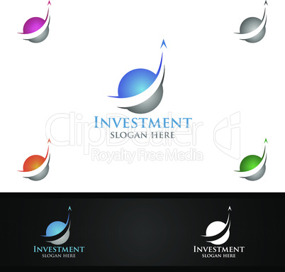 Investment Marketing Financial Advisor Logo Design Template Icon