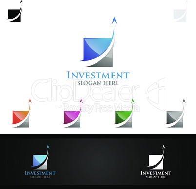 Investment Marketing Financial Advisor Logo Design Template Icon