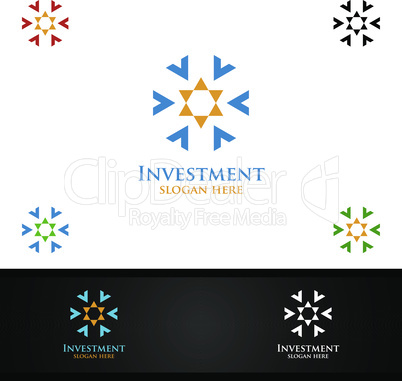 Investment Marketing Financial Advisor Logo Design Template Icon