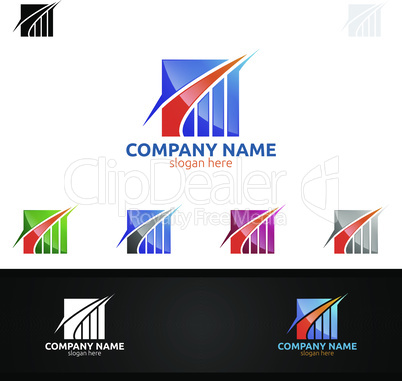Investment Marketing Financial Advisor Logo Design Template Icon