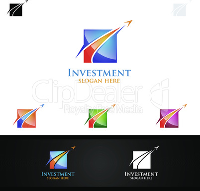 Investment Marketing Financial Advisor Logo Design Template Icon