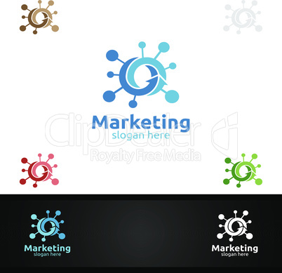 Marketing Financial Advisor Vector Logo Design Template Icon
