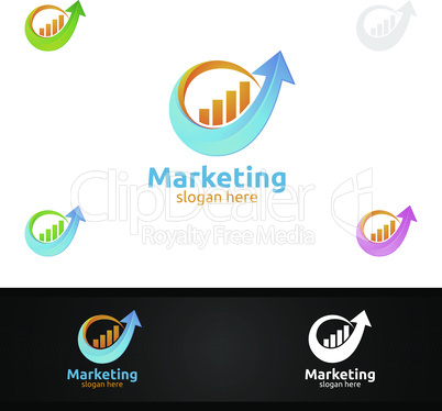 Marketing Financial Advisor Logo Design Template Icon