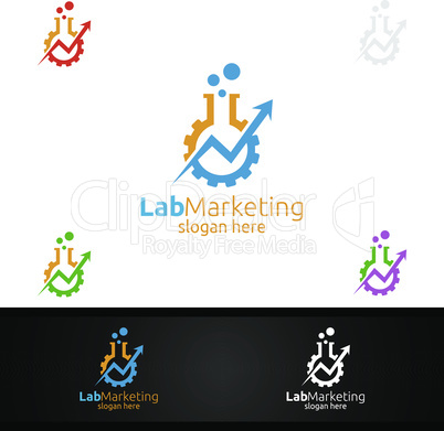 Lab Marketing Financial Advisor Logo Design Template Icon