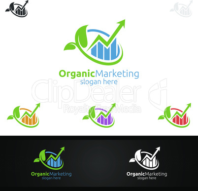 Organic Marketing Financial Advisor Logo Design Template Icon