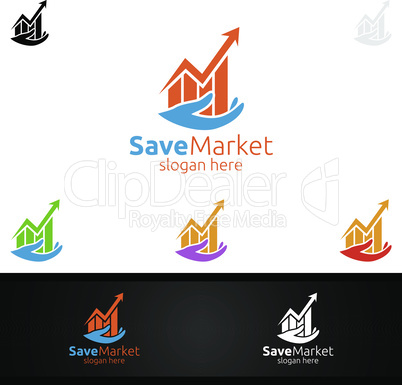 Save Marketing Financial Advisor Logo Design Template Icon