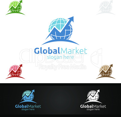 Global Marketing Financial Advisor Logo Design Template Icon