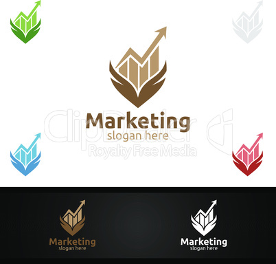 Marketing Financial Advisor Logo Design Template Icon