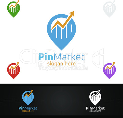 Pin Marketing Financial Advisor Logo Design Template Icon