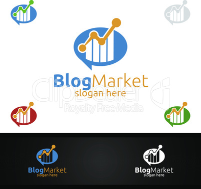 Blog Marketing Financial Advisors Logo Design Template Icon