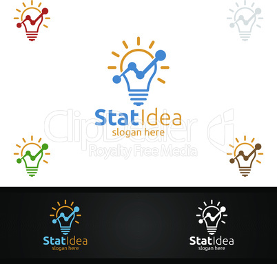 Stat Idea Marketing Financial Advisors Logo Design Template Icon