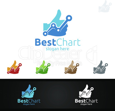 Best Chart Marketing Financial Advisors Logo Design Template Icon