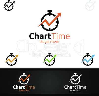 Chart Time Marketing Financial Advisors Logo Design Template Icon