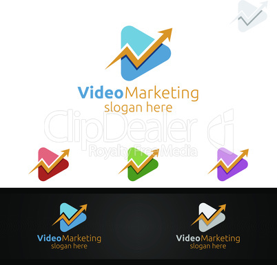 Video Marketing Financial Advisors Logo Design Template Icon