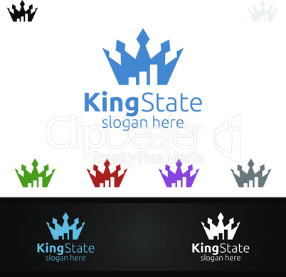 King Marketing Financial Advisor Logo Design Template