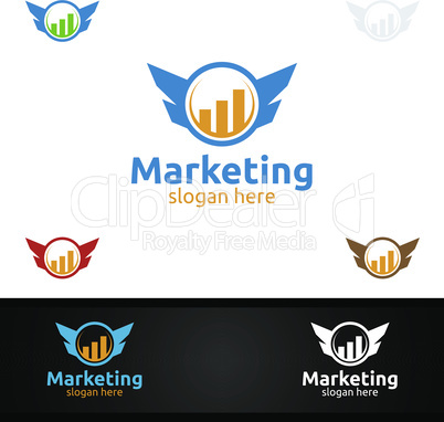 Marketing Financial Advisor Logo Design Template