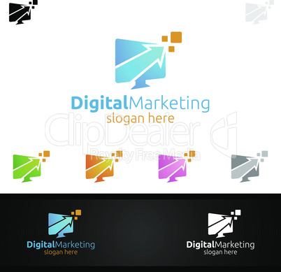 Digital Marketing Financial Advisor Logo Design Template