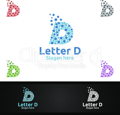 Letter D for Digital Marketing Financial Advisor or Invest Vector Logo Design Icon