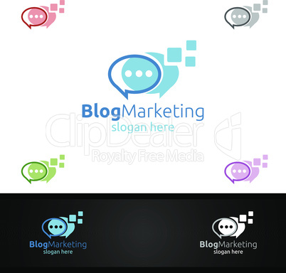 Blog Digital Marketing Financial Advisor Vector Logo Design Template Icon