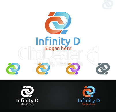 Infinity Letter D for Digital Marketing Financial Advisor or Invest Vector Logo Design Icon