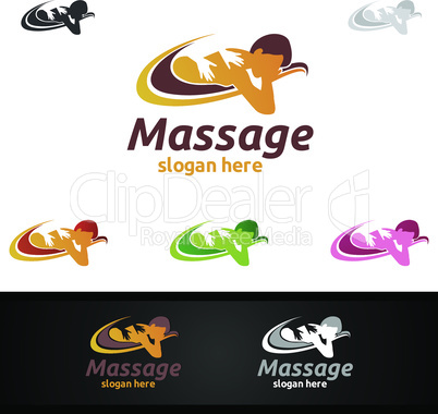 Chiropractic, massage, back pain and osteopathy Logo Design