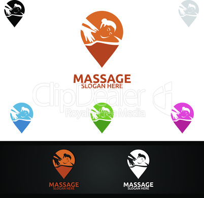 Chiropractic, massage, back pain and osteopathy Logo Design