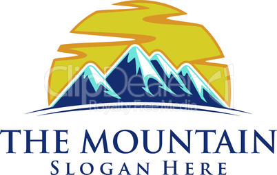 The Mountain, Nature, Green, Landscape, Sun, Eco, Logo Design